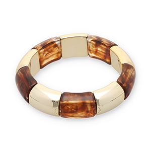 Armb&auml;nder aus Resin Gold-transparent amber brown