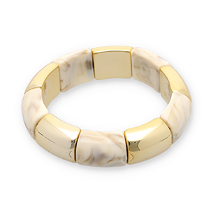 Armb&auml;nder aus Resin Gold-off white-beige