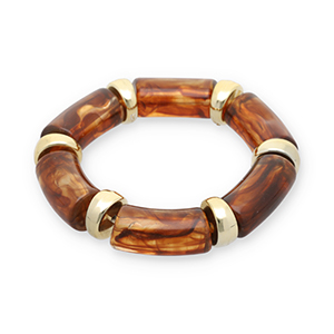 Armb&auml;nder aus Resin Gold-transparent amber brown