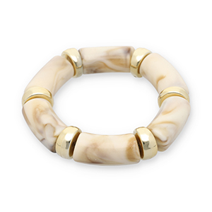 Armb&auml;nder aus Resin Gold-off white-beige