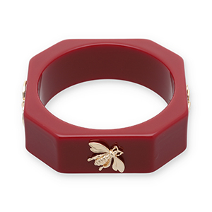 Armb&auml;nder Bangle aus Resin with Bee Dark red-gold