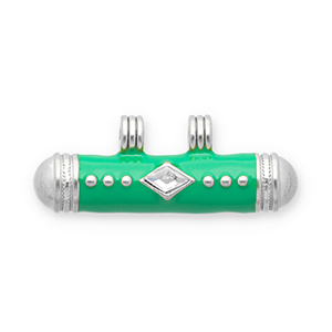 Message Beads Anh&auml;nger aus Stainless Steel - Rostfreiem Stahl Silver-green-transparent