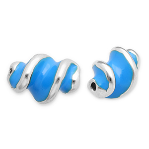 Perlen aus Stainless Steel - Rostfreiem Stahl Twisted Silver-blue