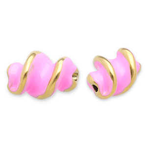 Perlen aus Stainless Steel - Rostfreiem Stahl Twisted Gold-pink