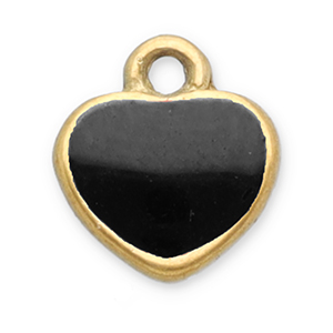 Anh&auml;nger aus Stainless Steel - Rostfreiem Stahl Heart Gold-black