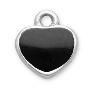 Anh&auml;nger aus Stainless Steel - Rostfreiem Stahl Heart Silver-black