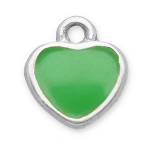 Anh&auml;nger aus Stainless Steel - Rostfreiem Stahl Heart Silver-light green
