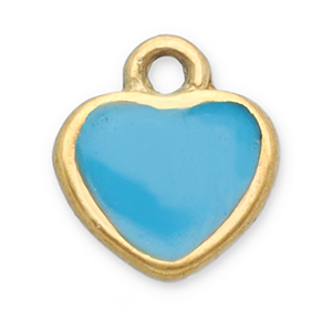Anh&auml;nger aus Stainless Steel - Rostfreiem Stahl Heart Gold-blue