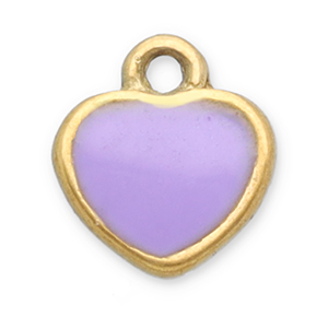 Anh&auml;nger aus Stainless Steel - Rostfreiem Stahl Heart Gold-lilac