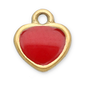 Anh&auml;nger aus Stainless Steel - Rostfreiem Stahl Heart Gold-red