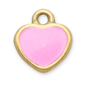 Anh&auml;nger aus Stainless Steel - Rostfreiem Stahl Heart Gold-pink