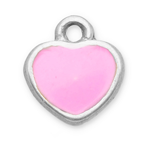 Anh&auml;nger aus Stainless Steel - Rostfreiem Stahl Heart Silver-pink