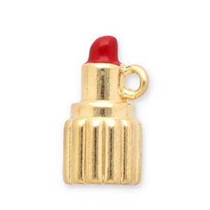 Anh&auml;nger aus Stainless Steel - Rostfreiem Stahl Lipstick Gold-red