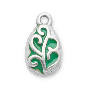 Anh&auml;nger aus Stainless Steel - Rostfreiem Stahl Leaf Silver-green