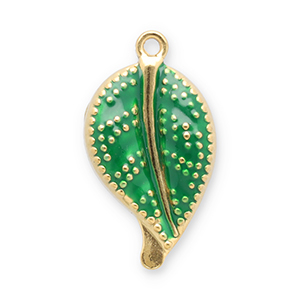 Anh&auml;nger aus Stainless Steel - Rostfreiem Stahl Leaf Gold-green