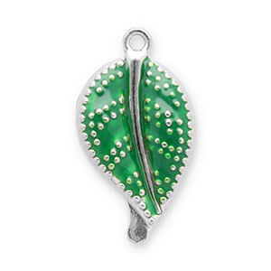 Anh&auml;nger aus Stainless Steel - Rostfreiem Stahl Leaf Silver-green