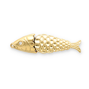 Anh&auml;nger aus Stainless Steel - Rostfreiem Stahl Fish Gold-transparent