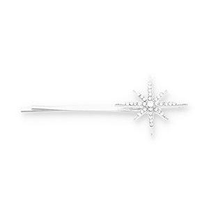 Haarschmuck Haarklammer Star with Strass Silver-transparent