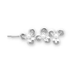 Haarschmuck Haarklammer Flowers with Imitation Pearls Silver-white