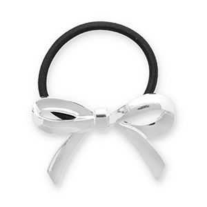 Haarschmuck Haargummi mit Metall Bow Silver-black