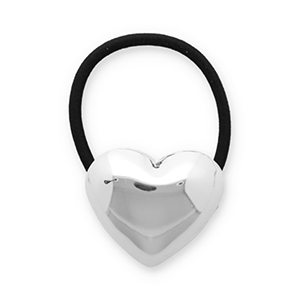 Haarschmuck Haargummi mit Metall Heart Silver-black