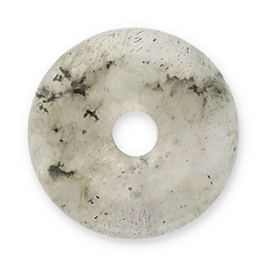 Anh&auml;nger Naturstein Achat Donut 16mm Transparent grey-black