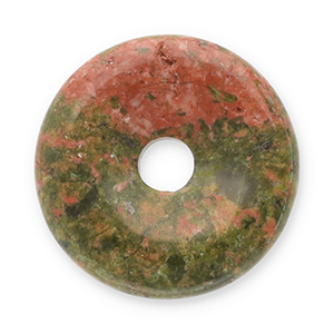 Anh&auml;nger Naturstein Achat Donut 16mm Red-olive green