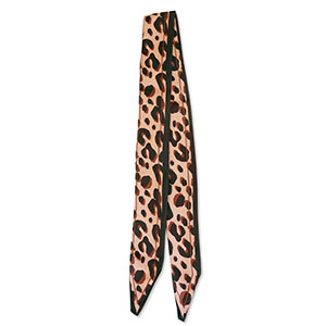 Bandana Schal with Leopard Print Light brown-brown-black