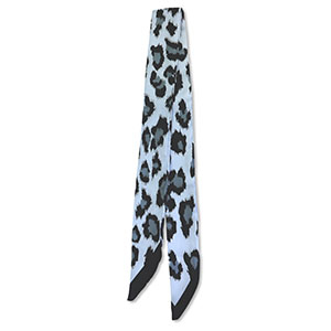 Bandana Schal with Leopard Print Ice blue-black-grey