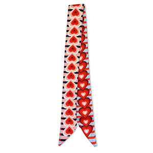 Bandana Schal with Hearts Light blue-red-light pink