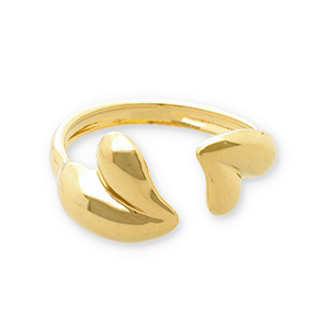 Stainless Steel - Rostfrei Stahl Ringe Hearts Gold
