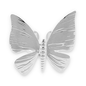 Stainless Steel - Rostfrei Stahl Ringe Butterfly Silver