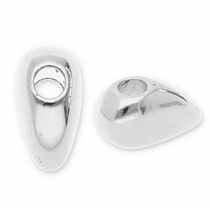 Perlen Metall DQ Half Heart Antik silber (Nickelfrei)