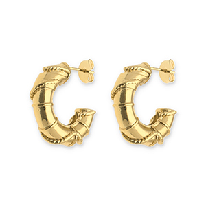 Stainless Steel - Rostfrei Stahl Ohrringe / Ohrstecker Gold