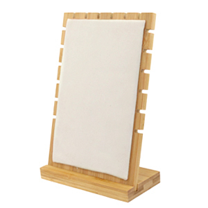 Schmuck Display Bambus mit Velvet f&uuml;r Ketten Natural-white