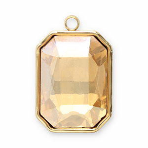 Anh&auml;nger aus Stainless Steel - Rostfreiem Stahl Facet Rectangle Gold-champagne