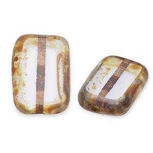 Tschechische Perlen TCB Rectangle 12x8mm Alexandrite-travertin