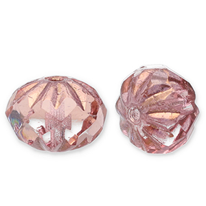 Tschechische Perlen FPB Round 10x7mm Rosaline-bronze