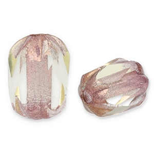 Tschechische Perlen FPB Oval 6x4mm Light bronze-amethyst