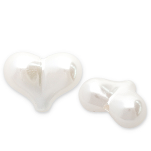 Perlenimitate Heart White