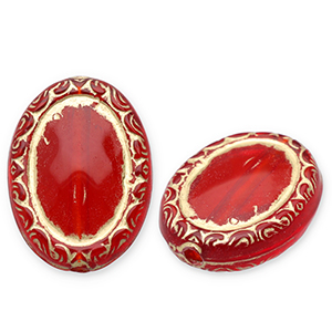 Perlen aus Acryl Oval Red-gold