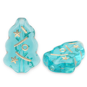 Perlen aus Acryl Christmas Tree Teal blue-gold