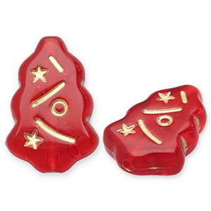 Perlen aus Acryl Christmas Tree Red-gold