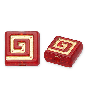 Perlen aus Acryl Square Red-gold