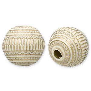 Perlen aus Acryl Round Off white-gold