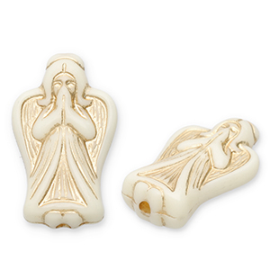 Perlen aus Acryl Angel Off white-gold