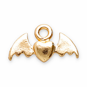 Anh&auml;nger Metall Heart with Wings Gold