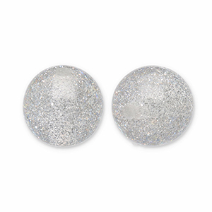 8 mm Perlen aus Acryl mit Glitzer Grey-silver