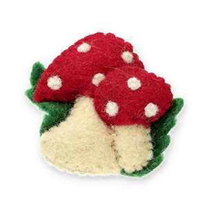 Broschen Filz Mushroom Red-white-green