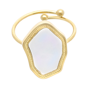 Stainless Steel - Rostfrei Stahl Ringe Gold-white